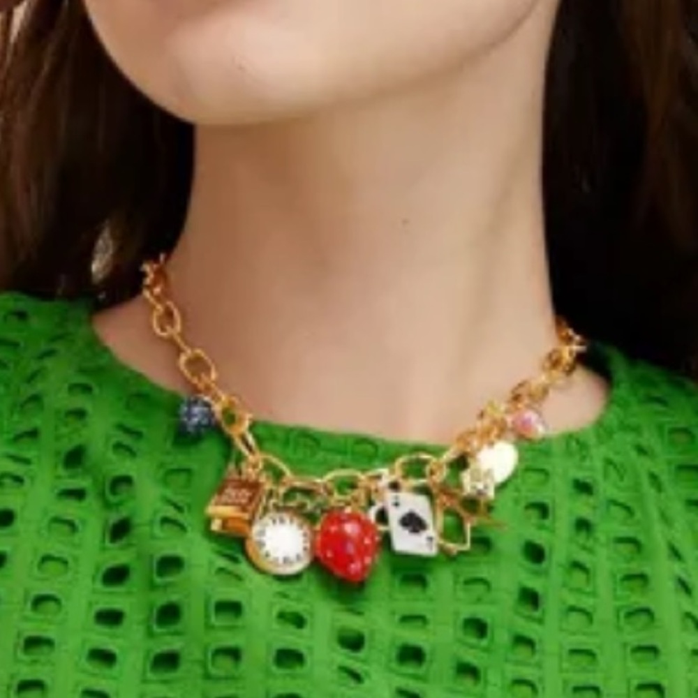 KATE SPADE x Target Charm Necklace Gold NIB - Picture 5 of 8